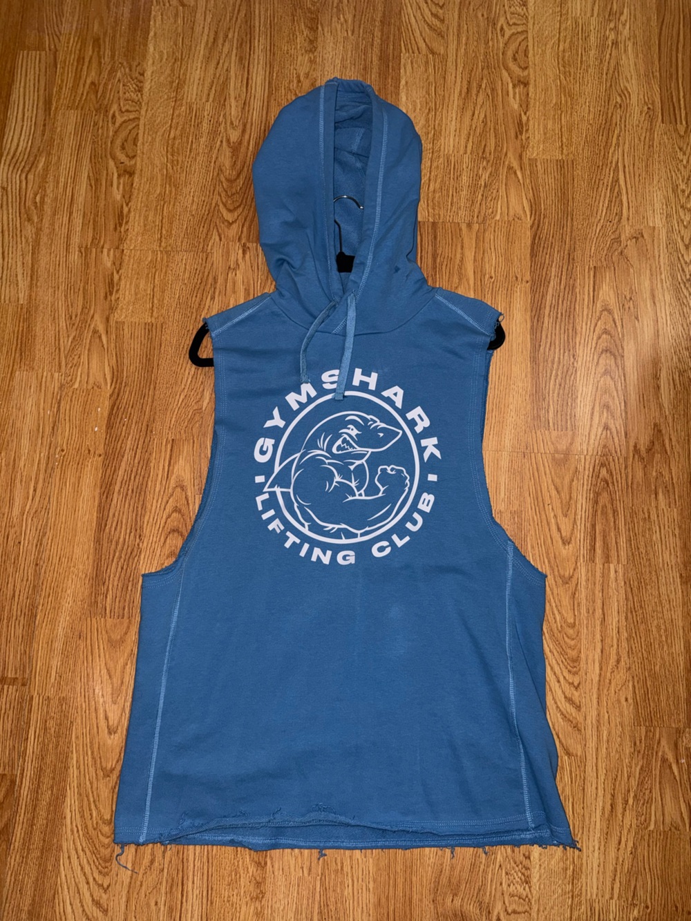 Gymshark Blue Sleeveless Hooded Lifting Club Top XL